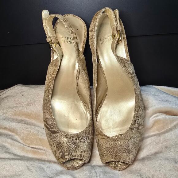 Stuart Weitzman cork sling back wedge 9.5 - Picture 7 of 14